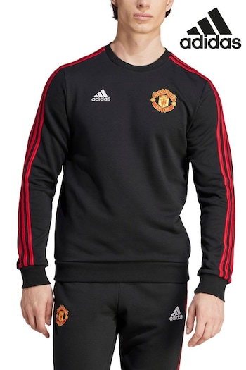 adidas Black Manchester United DNA Crew Sweater (K83414) | £55