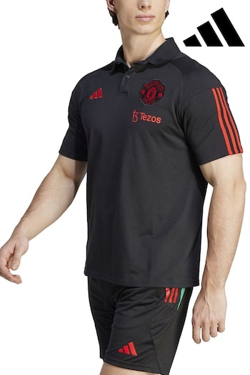 adidas Black Manchester United Training Polo Shirt (K83415) | £40