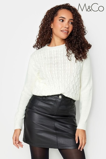 M&Co Cream All Over Front Cable Jumper (K83488) | £34