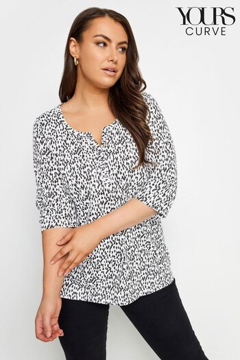 Yours Curve White Pintuck Henley Top (K83914) | £24