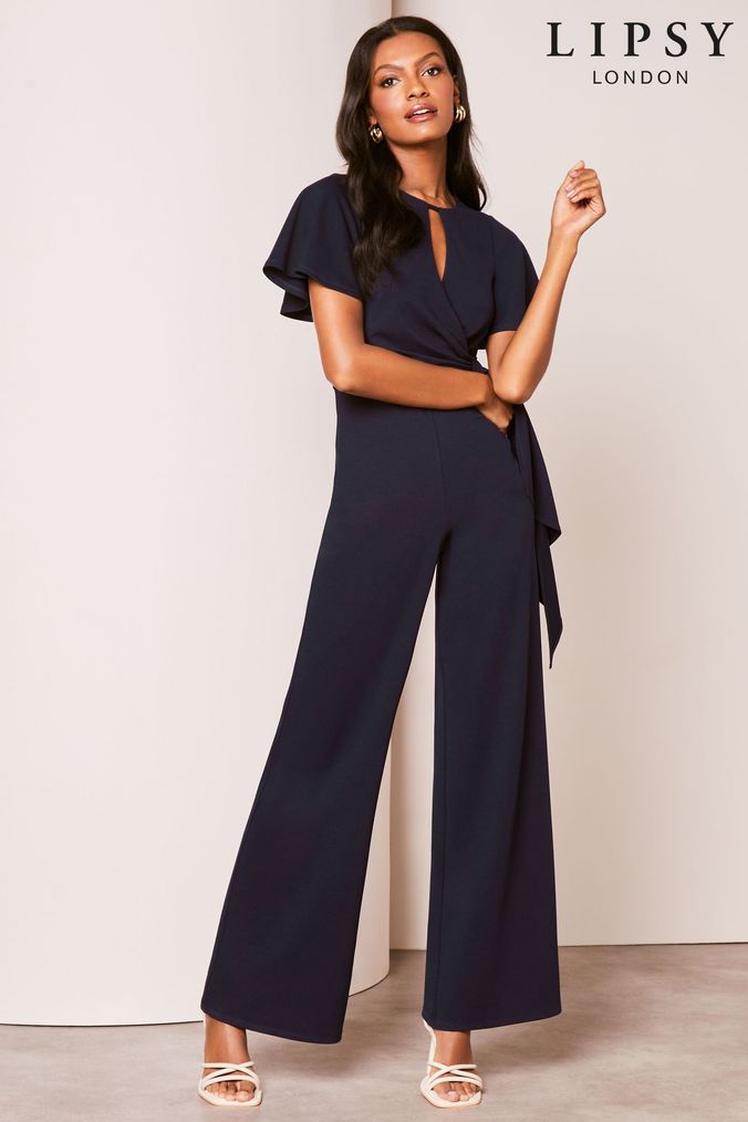 Petite navy store jumpsuit uk