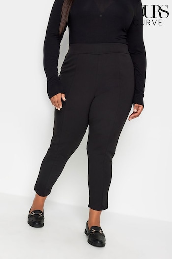 Yours Curve Black Stretch Tapered Embroidery Trousers (K84160) | £22