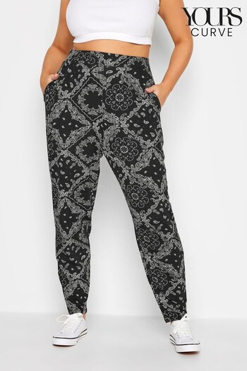 Yours Curve Black Double Pleated Harem Trousers (K84166) | £27