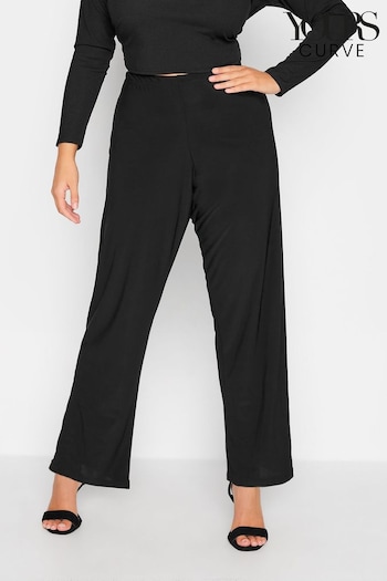 Yours Curve Black Pull On Straight Leg Stretch Trousers Black (K84172) | £22