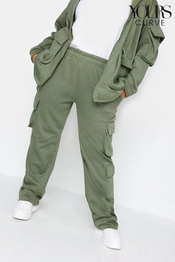 Yours Curve Green Straight Leg Multipocket Joggers (K84178) | £27