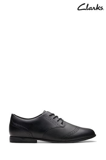 Clarks Black Leather FinjaBrogue Y Shoes (K84209) | £48