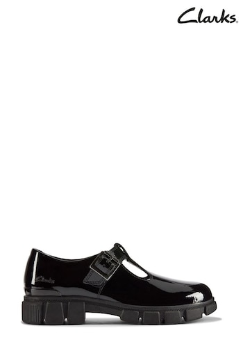 Clarks Black Pat Evyn Bar K Shoes (K84230) | £48 - £50