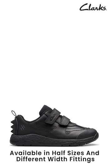 Clarks Black Leather Steggy Pace K slip shoes (K84259) | £48 - £50