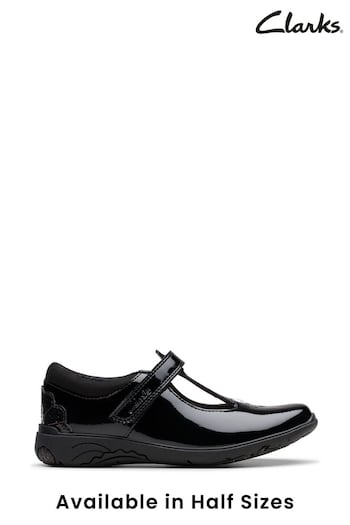 Clarks Black Pat Relda Gem K shoes Kristen (K84267) | £46 - £50