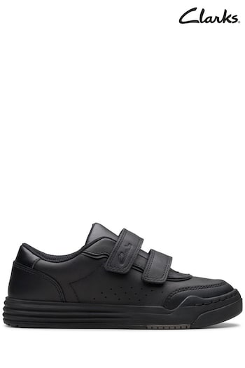 Clarks Black Leather Urban Solo K Shoes (K84282) | £46