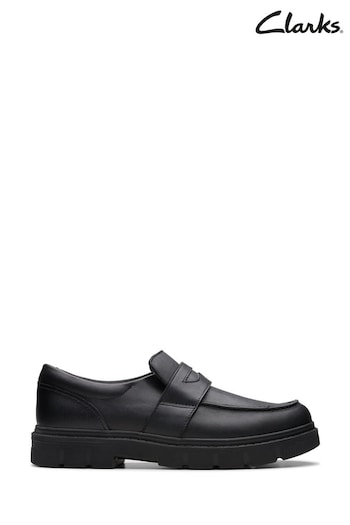 Clarks Black Leather Lorcam Craft Y Shoes (K84311) | £52 - £56