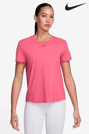 nike media Bright Pink One Classic Dri-FIT Short Sleeve Top (K84394) | £33