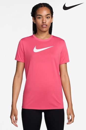 Nike Bright Pink Dri-FIT Graphic Swoosh Short Sleeve T-Shirt (K84455) | £28