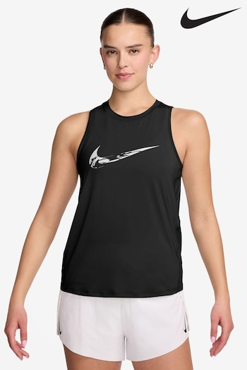 Nike Black One Swoosh Dri-FIT Graphic Running Tank Top (K84463) | £33