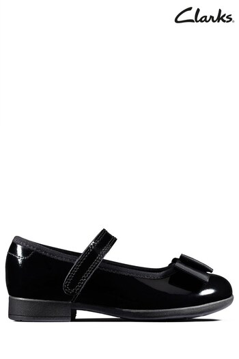 Clarks Black Pat Scala Tap shoes Kristen (K84516) | £40