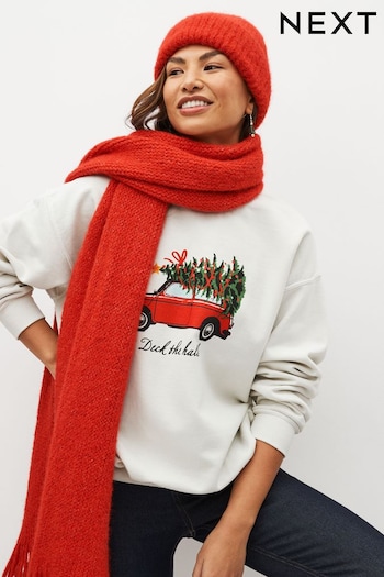 Ecru Graphic Christmas Sweatshirt (K84821) | £30