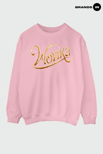 Brands In Pink Wonka Gold Logo Women Pink Sweatshirt (K85049) | £32