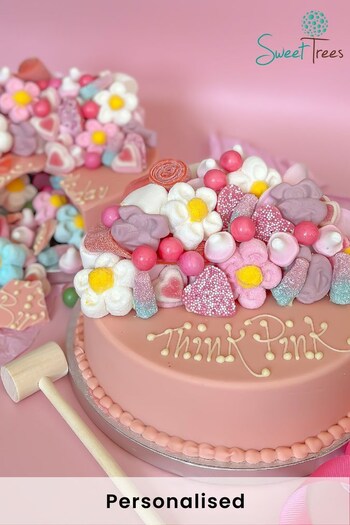 Personalised Pink Smash Cake by Sweet Trees (K85078) | £38