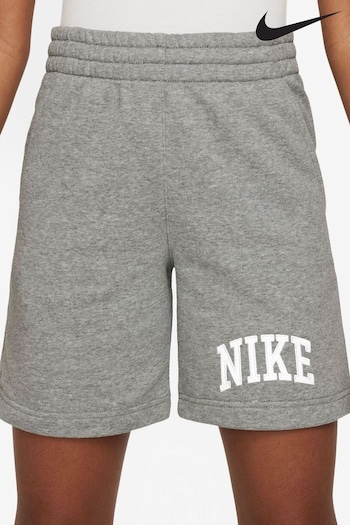 Nike Dark Grey Heather Club Varsity Logo French Terry Shorts (K85241) | £30