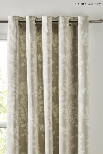 Laura Ashley Dove Grey Waxham Eyelet Lined Curtains (K85252) | £65 - £180