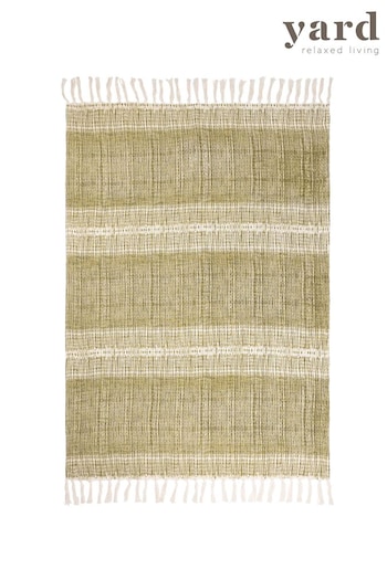 Yard Olive Sono Ink Abstract Fringed Throw (K85334) | £40