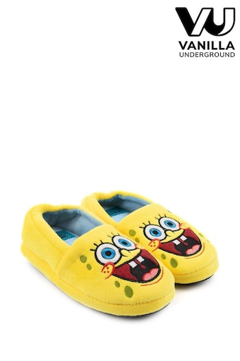 Vanilla Underground Yellow Spongebob Kids Character Slippers (K85371) | £15
