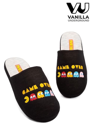 Vanilla Underground Black Pacman Mens Licensing Slippers (K85392) | £20