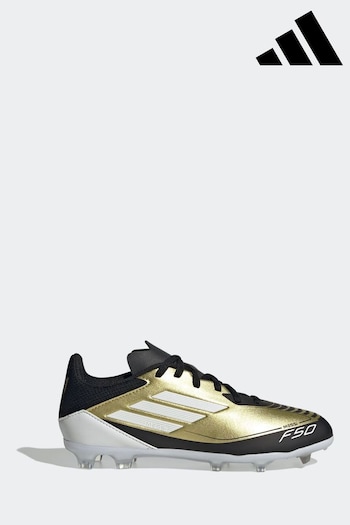 adidas Gold/White Messi F50 Kids League Firm/Multi-Ground Boots (K85519) | £50