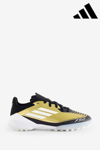 adidas Gold/White Kids F50 League Messi Turf Boots (K85532) | £50