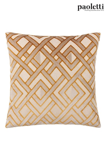 Riva Paoletti Gold Henley Velvet Jacquard Cushion (K85559) | £26
