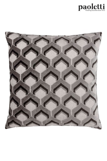 Riva Paoletti GreyBlack Ledbury Velvet Jacquard Cushion (K85561) | £19
