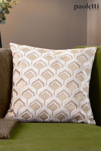 Riva Paoletti Warm Taupe Ledbury Velvet Jacquard Cushion (K85606) | £19