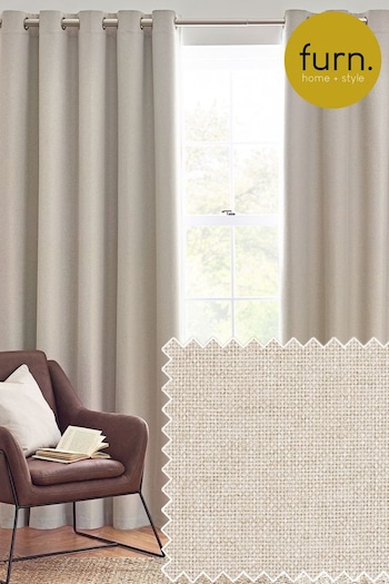 Furn Linen Dawn 100% Blackout Thermal Eyelet Curtains (K85608) | £38 - £96