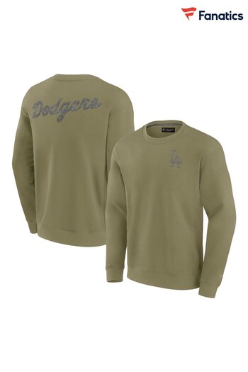 Fanatics MLB Los Angeles Dodgers Heritage Long Sleeve Fleece Crew Green Sweatshirt (K85822) | £55