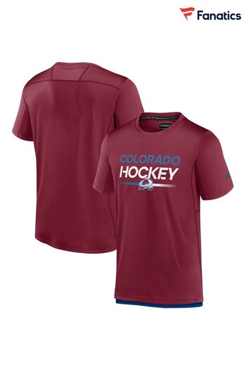 Fanatics Red NHL Colorado Avalanche Authentic Pro Short Sleeve Tech T-Shirt (K85837) | £50
