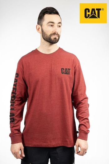Caterpillar Red Trademark Banner Long Sleeve T-Shirt (K85842) | £32