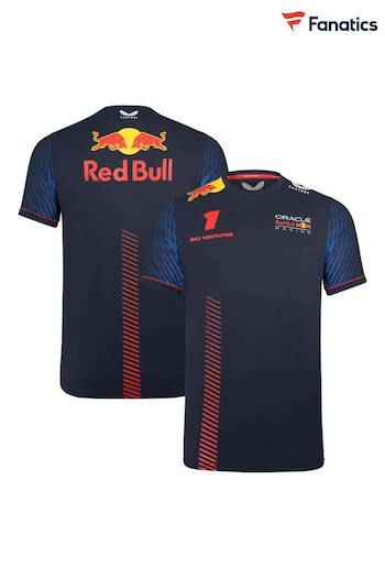 Fanatics Blue Oracle Red Bull Racing 2023 Team Max Verstappen Driver T-Shirt (K85890) | £55