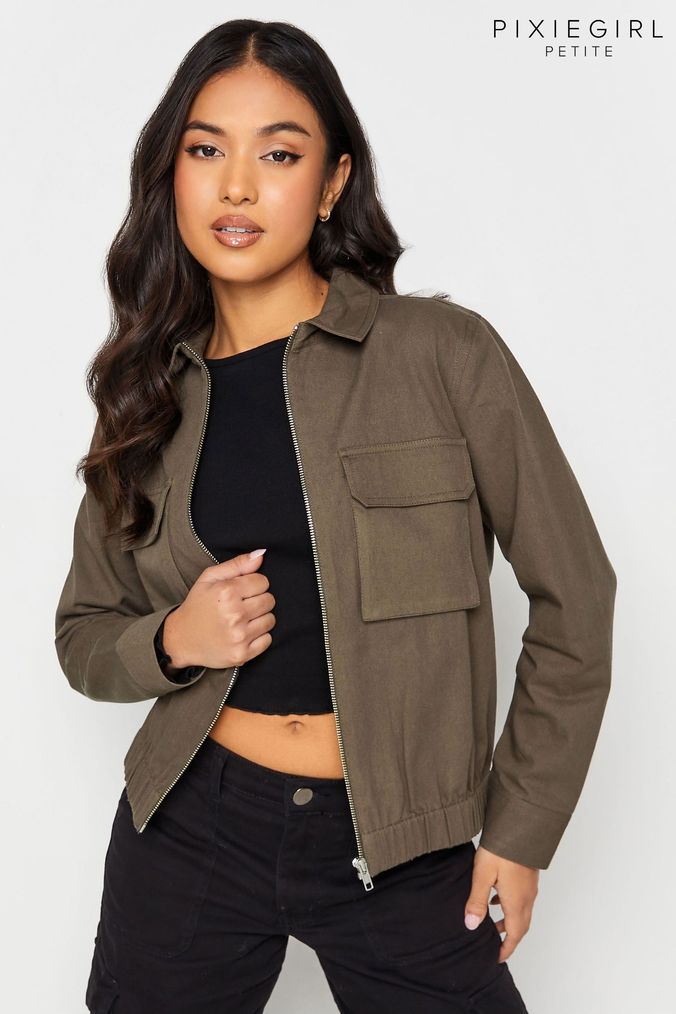 Petite top bomber jacket