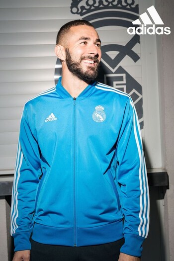 adidas Blue Real Madrid Training Woven Presentation Jacket (K86034) | £65