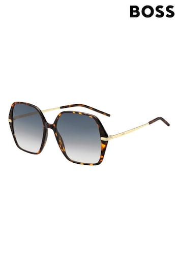 BOSS Brown 1660/S Hexagonal Sunglasses ALICAN (K86181) | £169