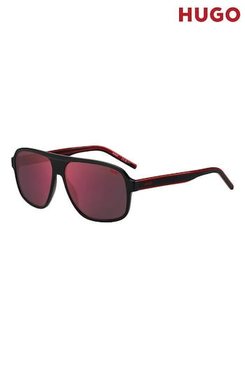 HUGO 1296/S - Navigator Black Sunglasses (K86196) | £135
