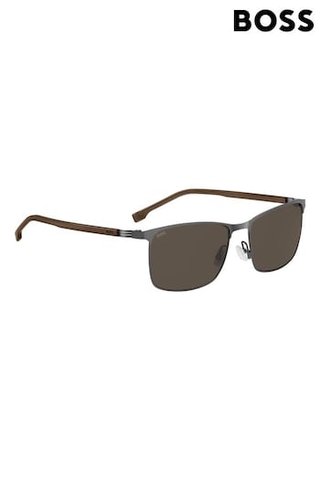 BOSS Brown 1635/S Rectangular crystal-embellished Sunglasses (K86205) | £180