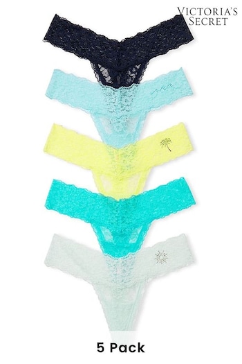 Victoria's Secret Blue/Yellow/Black Thong Lace Knickers Multipack (K86325) | £27