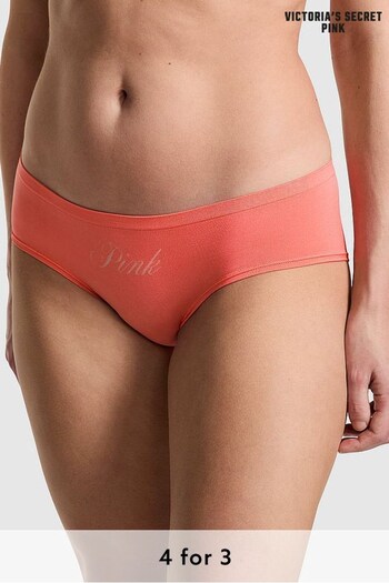 Victoria's Secret PINK Crazy For Coral Pink Hipster Seamless Knickers (K86352) | £9