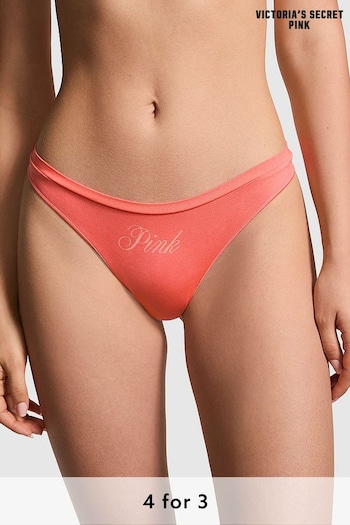 Victoria's Secret PINK Crazy For Coral Pink Thong Seamless Knickers (K86378) | £9