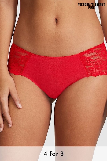 Victoria's Secret PINK Red Pepper Lace Trim Hipster No Show Knickers (K86382) | £9