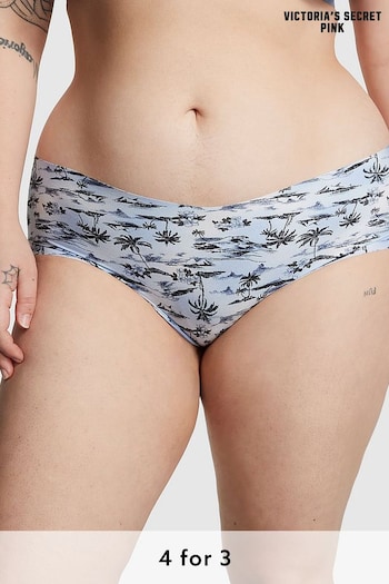 Victoria's Secret PINK Harbor Blue Palm Trees Hipster No Show Knickers (K86383) | £9
