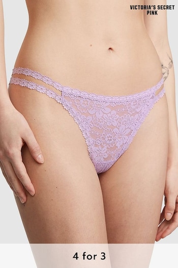 Victoria's Secret PINK Pastel Lilac Purple Thong Lace Knickers (K86418) | £9