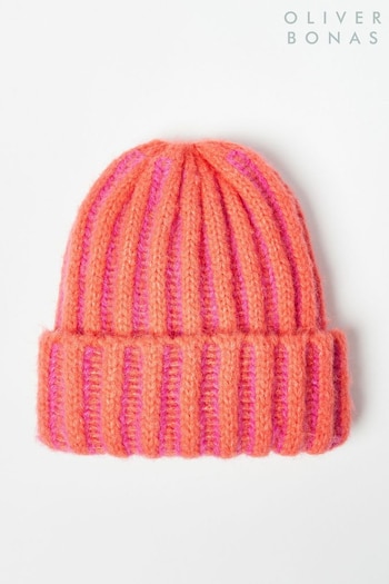 Pink Plated Knitted Beanie Hat (K86510) | £25