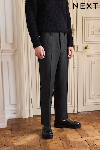 Black Textured Suit Trousers (K86517) | £45